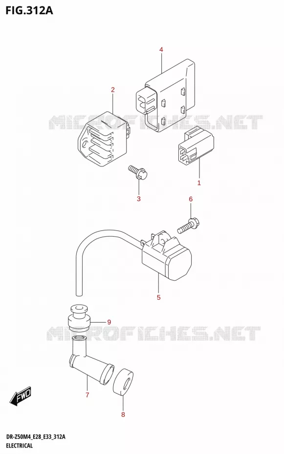 PARTIE ELECTRIQUE (E33) Suzuki MOTO 50 DR 2024  DR-Z50 2024 M4 (E28)