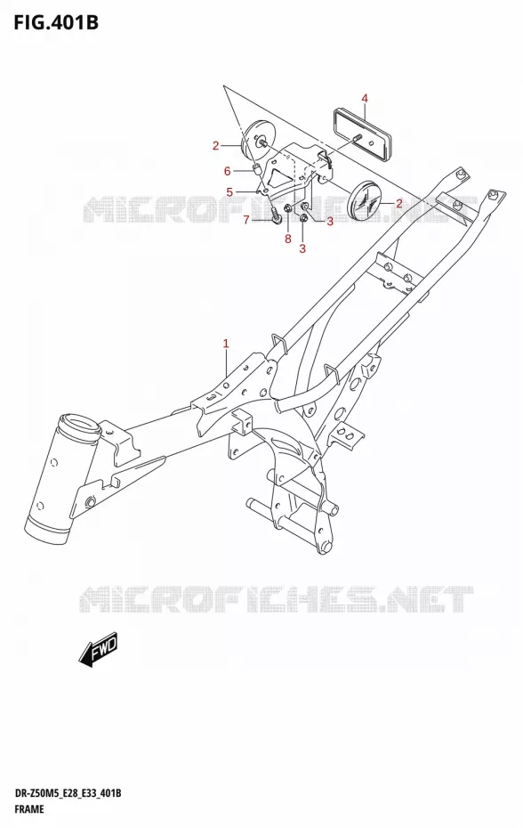 CADRE (E28) Suzuki MOTO 50 DR 2025  DR-Z50 2025 M5 (E28)