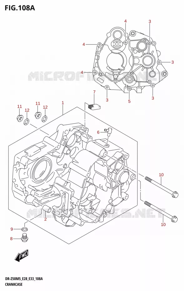 CARTERS MOTEUR Suzuki MOTO 50 DR 2025  DR-Z50 2025 M5 (E28)