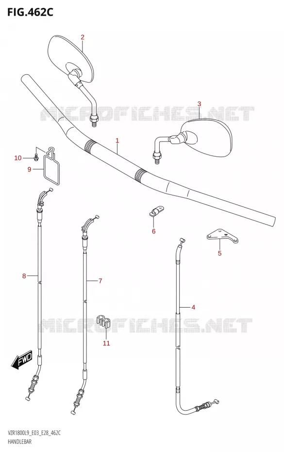GUIDON (VZR1800BZ:L9:E28) Suzuki MOTO 1800 BOULEVARD 2019  VZR1800 2019 L9 (E28)