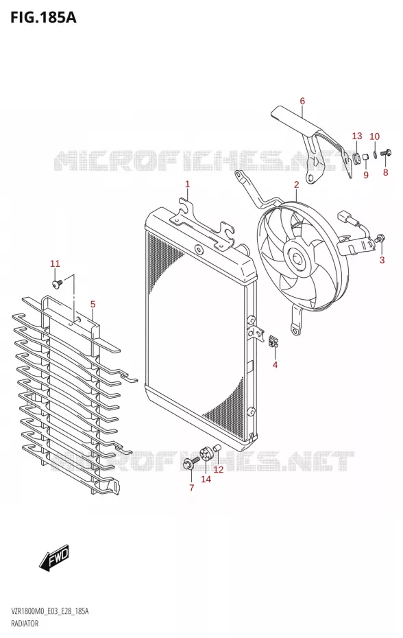 RADIATEUR Suzuki MOTO 1800 BOULEVARD 2020  VZR1800 M0 /​ VZR1800BZ M0 (E03,E28,E33)