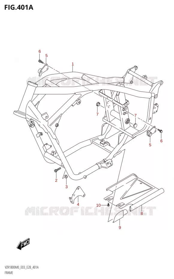 CADRE Suzuki MOTO 1800 BOULEVARD 2020  VZR1800 M0 /​ VZR1800BZ M0 (E03,E28,E33)