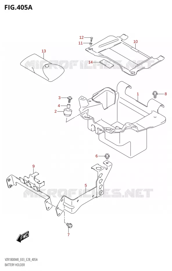 BAC A BATTERIE - OUTILS Suzuki MOTO 1800 BOULEVARD 2020  VZR1800 M0 /​ VZR1800BZ M0 (E03,E28,E33)