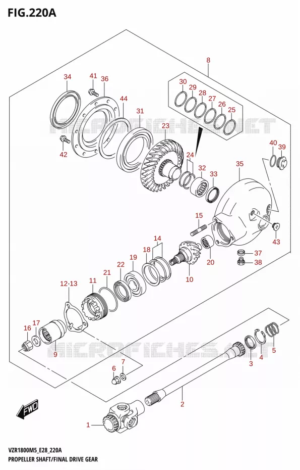 PROPELLER SHAFT /​ FINAL DRIVE GEAR Suzuki MOTO 1800 BOULEVARD 2025  VZR1800 2025 M5 (E28)