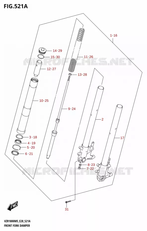 FRONT FORK DAMPER (VZR1800) Suzuki MOTO 1800 BOULEVARD 2025  VZR1800 2025 M5 (E28)