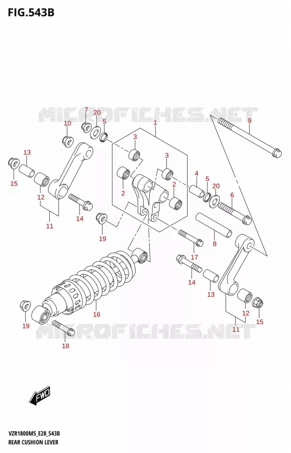 REAR CUSHION LEVER Suzuki MOTO 1800 BOULEVARD 2025  VZR1800 2025 M5 (E28)