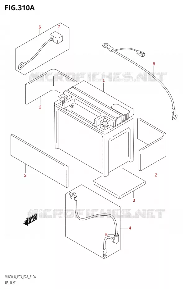 BATTERIE Suzuki MOTO 800 BOULEVARD 2018  VL800 2018 L8 (E28)