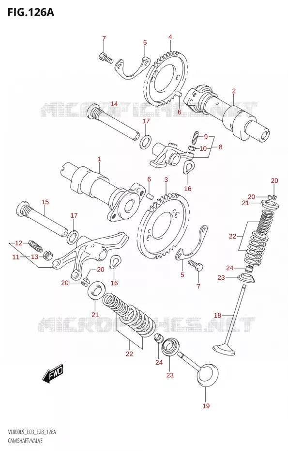 ARBRE A CAMES - SOUPAPES Suzuki MOTO 800 BOULEVARD 2019  VL800 2019 L9 (E28)