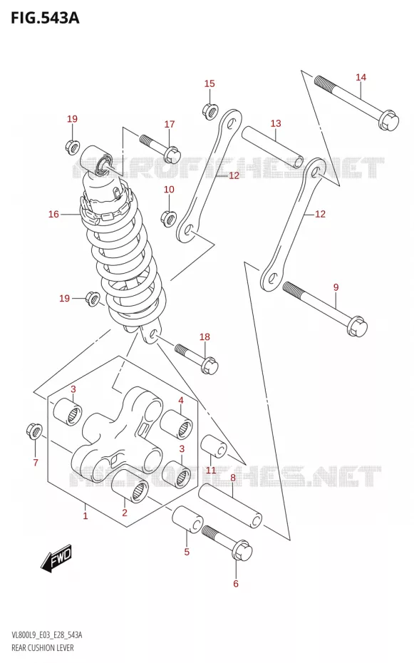 BIELLETTE DE SUSPENSION ARRIERE Suzuki MOTO 800 BOULEVARD 2019  VL800 2019 L9 (E28)