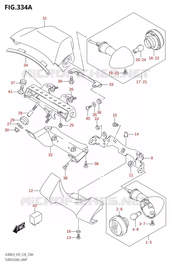 CLIGNOTANTS (VL800:L9:E03) Suzuki MOTO 800 BOULEVARD 2019  VL800 2019 L9 (E28)