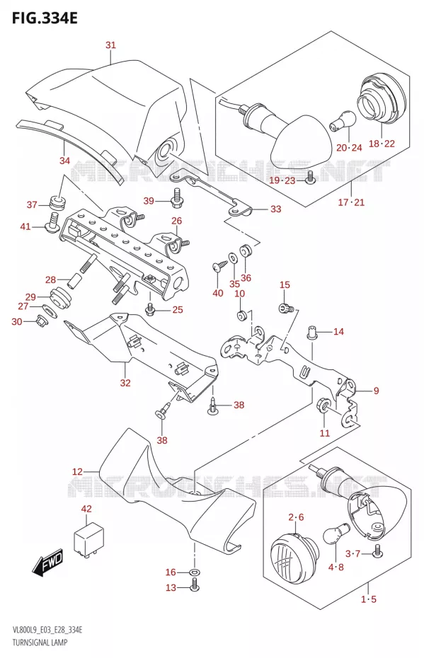CLIGNOTANTS (VL800T:L9:E28) Suzuki MOTO 800 BOULEVARD 2019  VL800 2019 L9 (E28)
