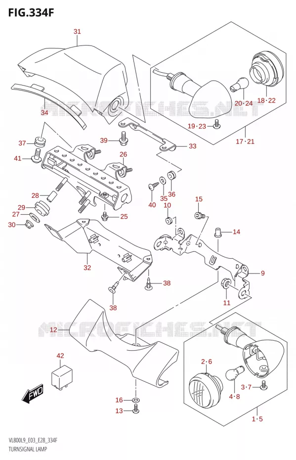 CLIGNOTANTS (VL800T:L9:E33) Suzuki MOTO 800 BOULEVARD 2019  VL800 2019 L9 (E28)