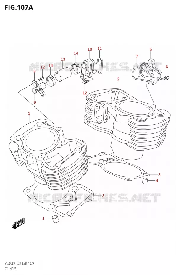 CYLINDRE Suzuki MOTO 800 BOULEVARD 2019  VL800 2019 L9 (E28)