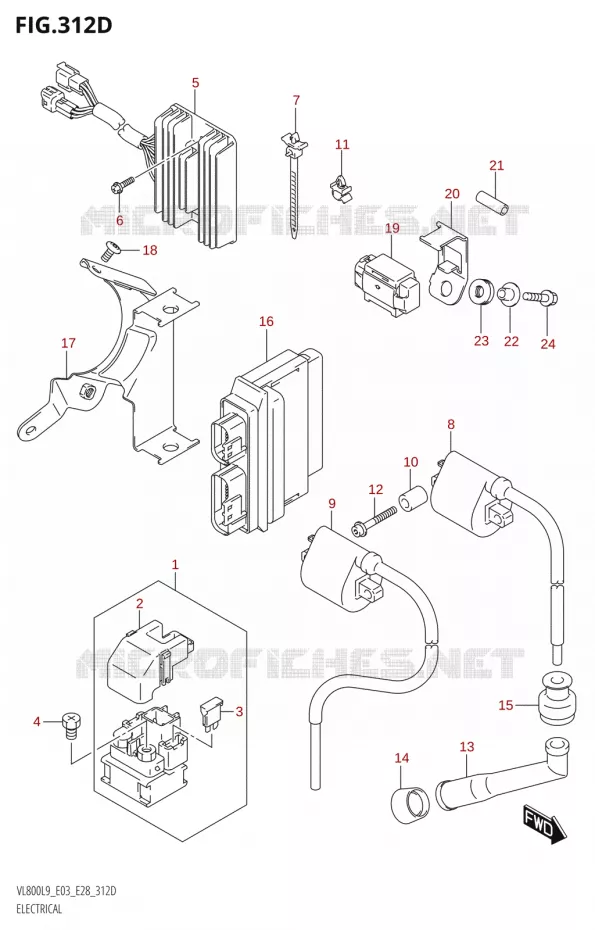 PARTIE ELECTRIQUE (VL800T:L9:E03) Suzuki MOTO 800 BOULEVARD 2019  VL800 2019 L9 (E28)