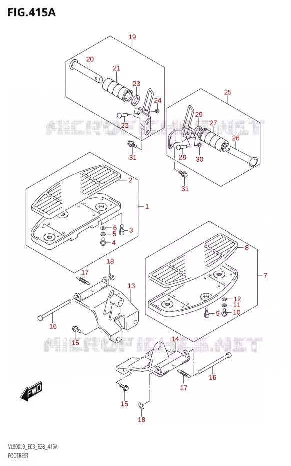 REPOSE PIEDS Suzuki MOTO 800 BOULEVARD 2019  VL800 2019 L9 (E28)