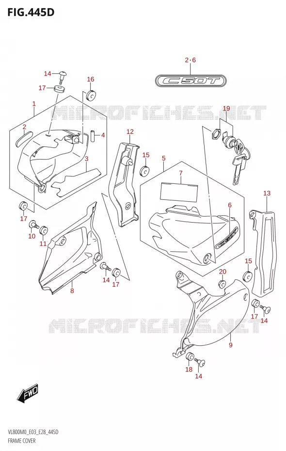 CARENAGES (VL800T:E33) Suzuki MOTO 800 BOULEVARD 2020  VL800 2020 M0 (E28)