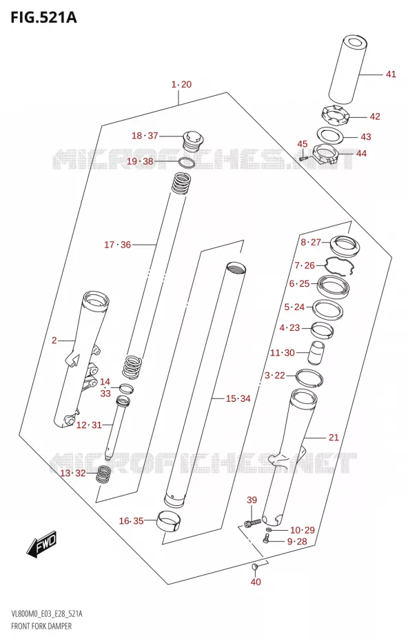 FOURCHE Suzuki MOTO 800 BOULEVARD 2020  VL800 2020 M0 (E28)