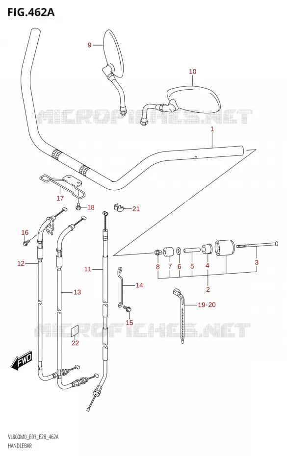 GUIDON Suzuki MOTO 800 BOULEVARD 2020  VL800 2020 M0 (E28)