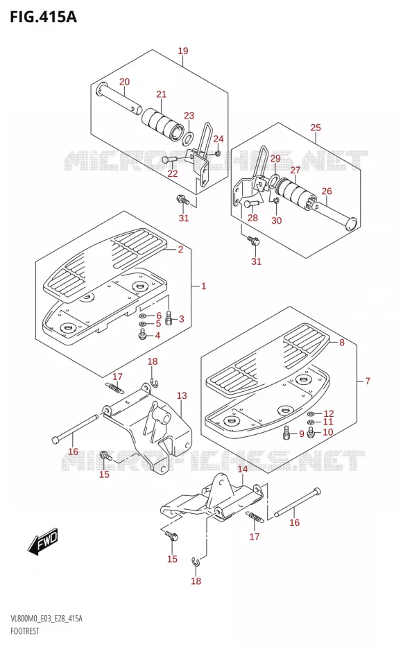 REPOSE PIEDS Suzuki MOTO 800 BOULEVARD 2020  VL800 2020 M0 (E28)