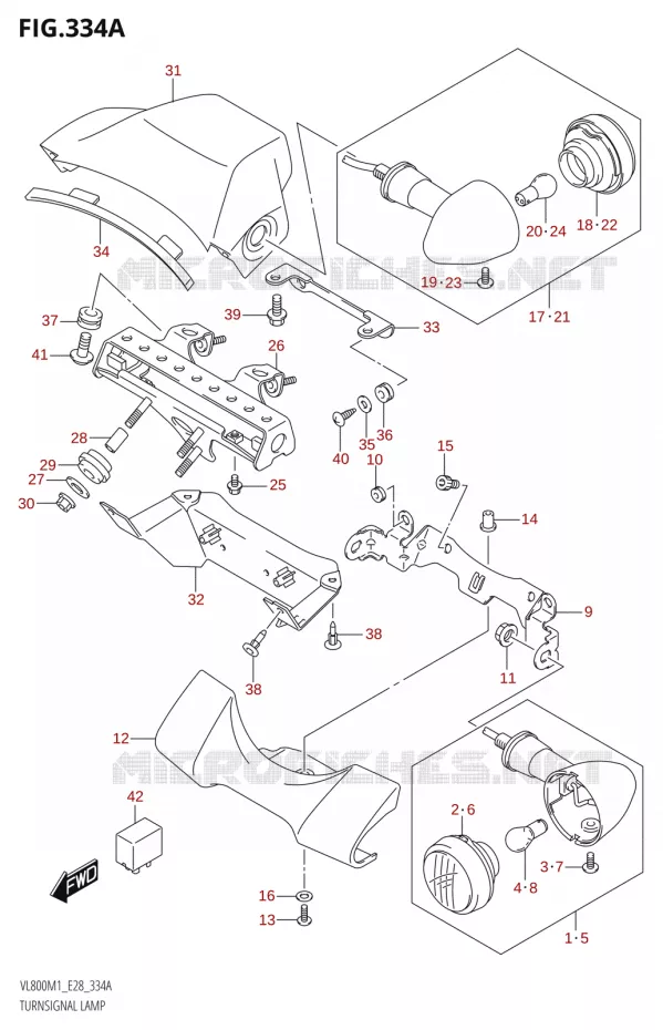 CLIGNOTANTS Suzuki MOTO 800 BOULEVARD 2021  VL800 2021 M1 (E28)