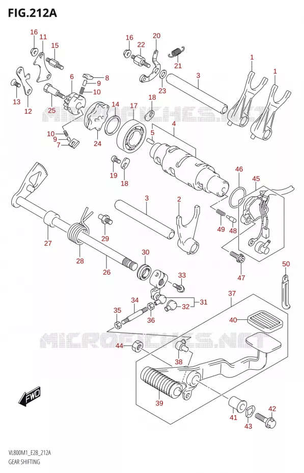 ENSEMBLE DE SELECTION DE VITESSES Suzuki MOTO 800 BOULEVARD 2021  VL800 2021 M1 (E28)