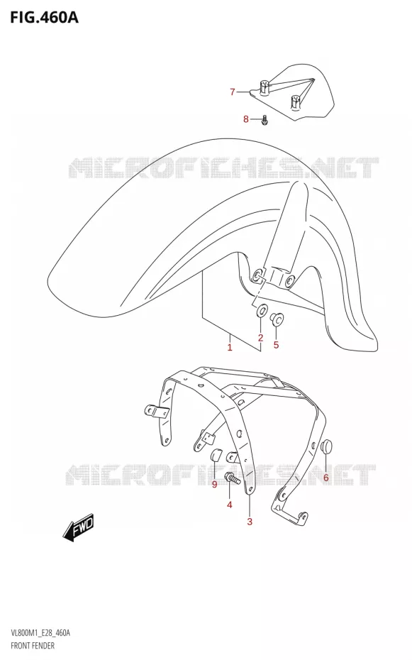 GARDE BOUE AVANT (VL800) Suzuki MOTO 800 BOULEVARD 2021  VL800 2021 M1 (E28)