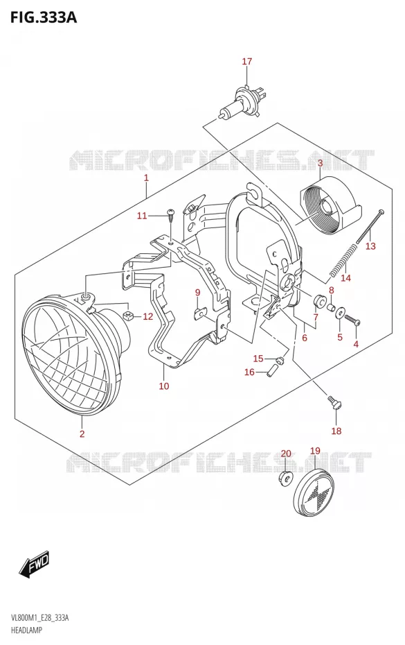 PHARE Suzuki MOTO 800 BOULEVARD 2021  VL800 2021 M1 (E28)