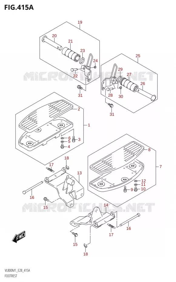 REPOSE PIEDS Suzuki MOTO 800 BOULEVARD 2021  VL800 2021 M1 (E28)