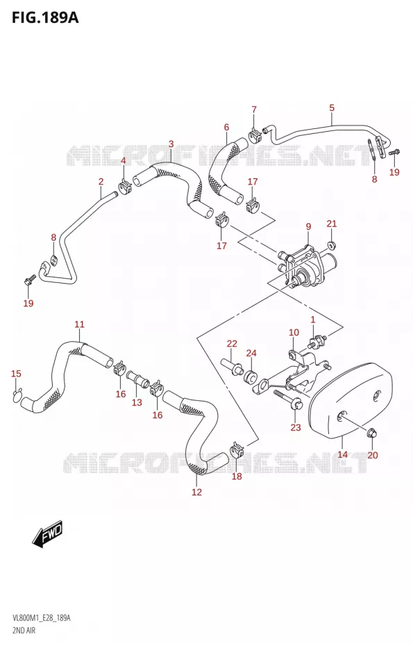 SYSTEME RECYCLAGE GAZ ECHAPPEMENT Suzuki MOTO 800 BOULEVARD 2021  VL800 2021 M1 (E28)