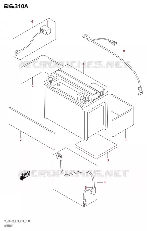BATTERIE Suzuki MOTO 800 BOULEVARD 2022  VL800 2022 M2 (E28)