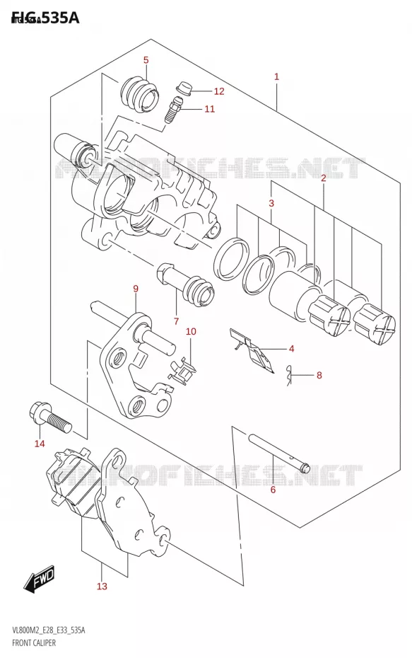 ETRIER DE FREIN AVANT Suzuki MOTO 800 BOULEVARD 2022  VL800 2022 M2 (E28)