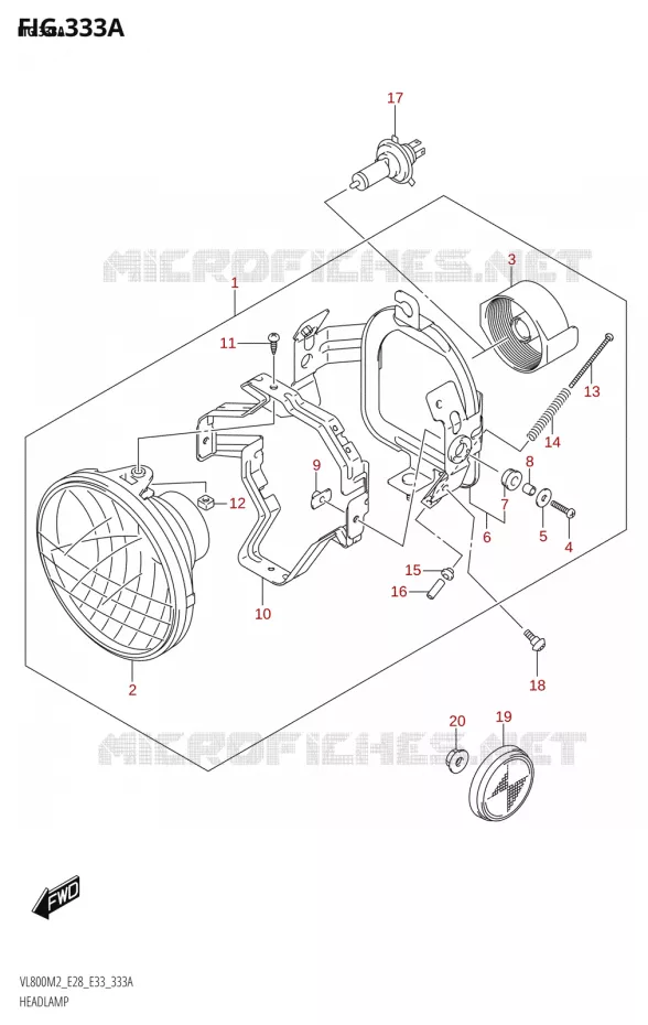 PHARE Suzuki MOTO 800 BOULEVARD 2022  VL800 2022 M2 (E28)