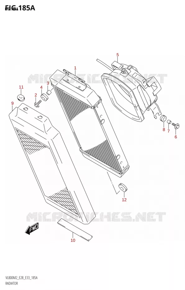 RADIATEUR Suzuki MOTO 800 BOULEVARD 2022  VL800 2022 M2 (E28)