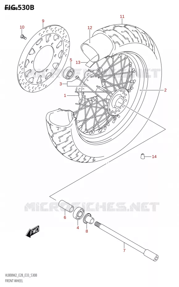 ROUE AVANT (VL800T) Suzuki MOTO 800 BOULEVARD 2022  VL800 2022 M2 (E28)