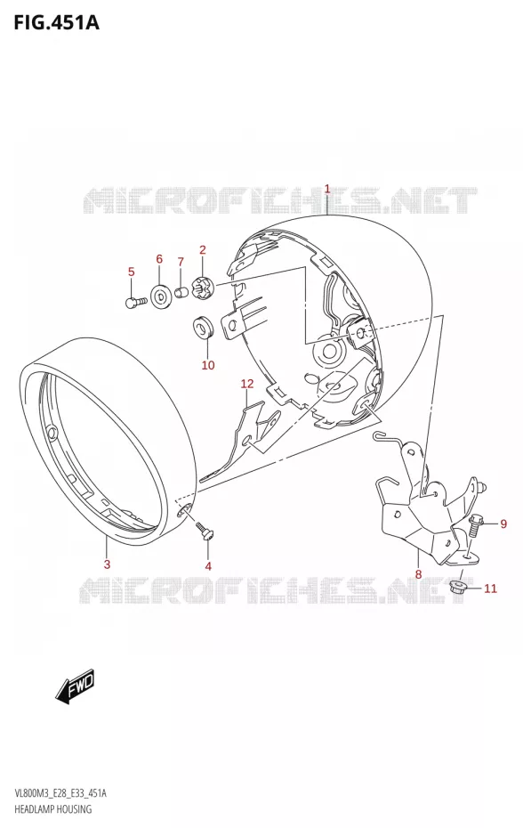 ENTOURAGE DE PHARE Suzuki MOTO 800 BOULEVARD 2023  VL800 2023 M3 (E28)