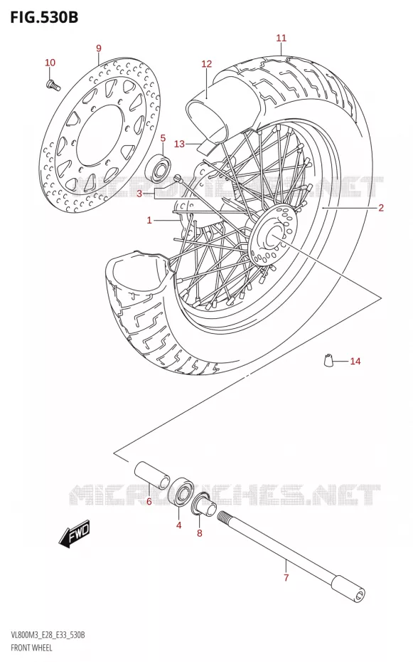 ROUE AVANT (VL800T) Suzuki MOTO 800 BOULEVARD 2023  VL800 2023 M3 (E28)