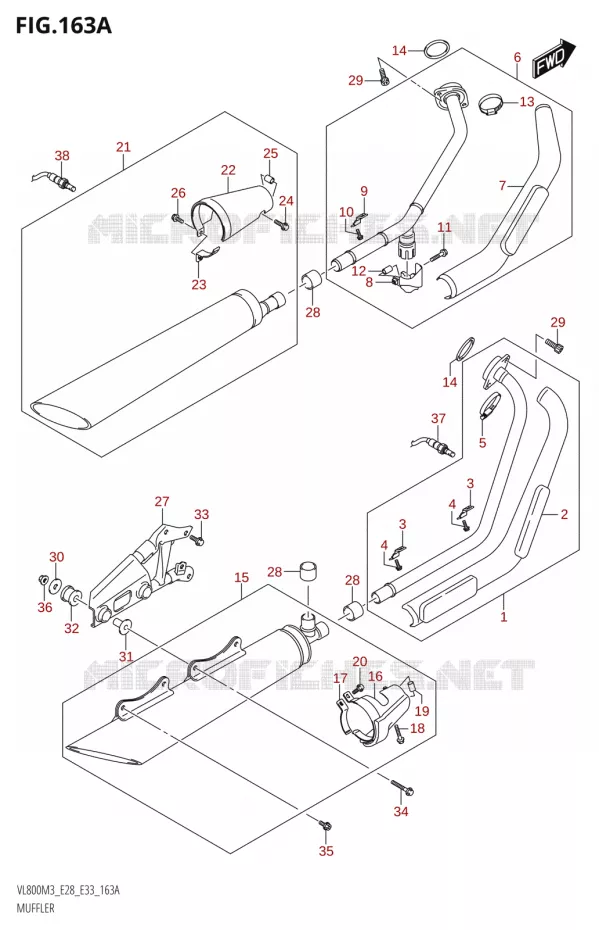 SILENCIEUX Suzuki MOTO 800 BOULEVARD 2023  VL800 2023 M3 (E28)