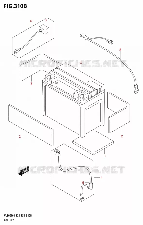 BATTERIE (E28) Suzuki MOTO 800 BOULEVARD 2024  VL800 2024 M4 (E28)