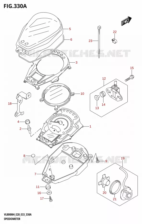 COMPTEUR (VL800T:E33) Suzuki MOTO 800 BOULEVARD 2024  VL800 2024 M4 (E28)