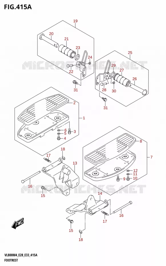 REPOSE PIEDS Suzuki MOTO 800 BOULEVARD 2024  VL800 2024 M4 (E28)