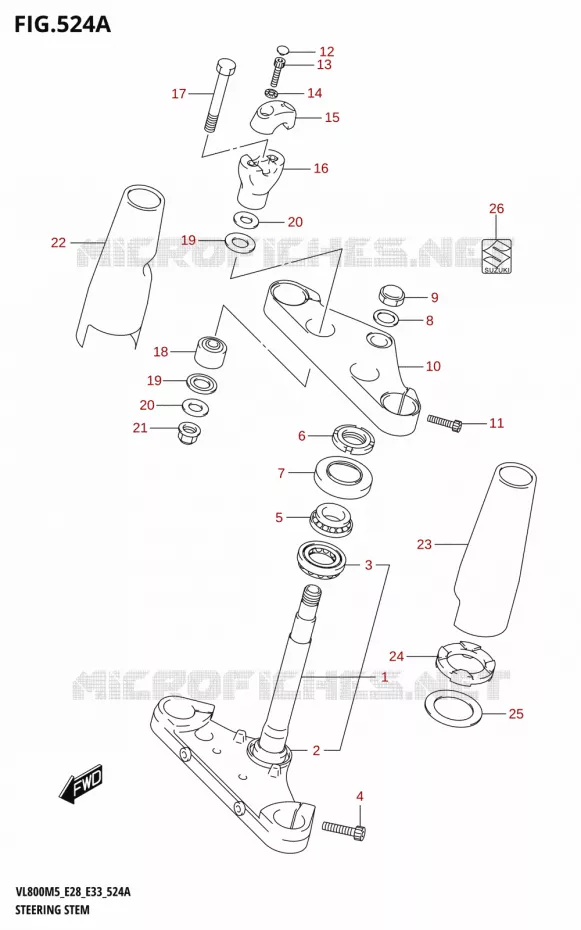 COLONNE DE DIRECTION Suzuki MOTO 800 BOULEVARD 2025  VL800 2025 M5 (E28)