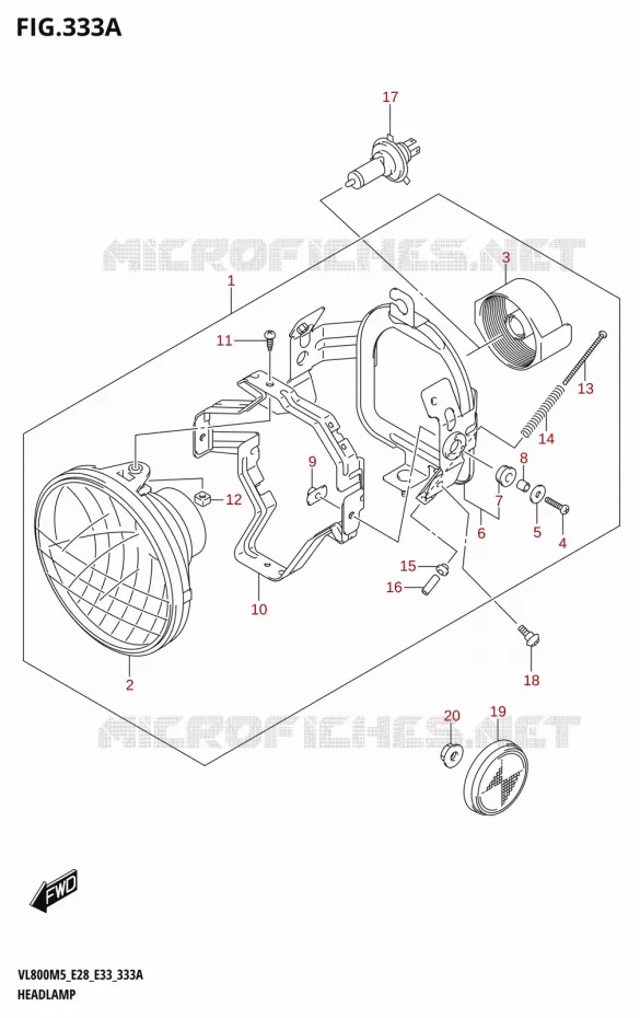 PHARE Suzuki MOTO 800 BOULEVARD 2025  VL800 2025 M5 (E28)