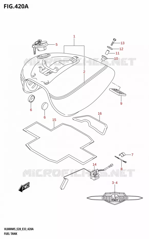 RESERVOIR D'ESSENCE (VL800T) Suzuki MOTO 800 BOULEVARD 2025  VL800 2025 M5 (E28)