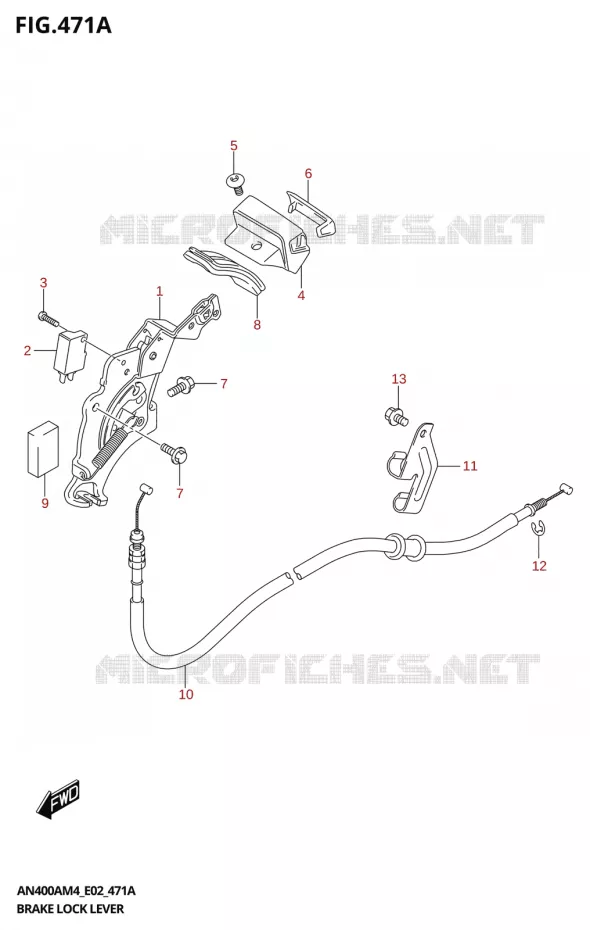 FREIN DE PARKING Suzuki SCOOTER 400 BURGMAN 2024  AN400A 2024 M4 (E19)
