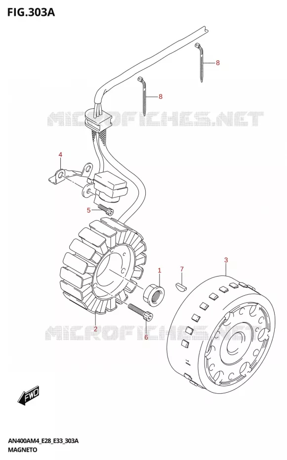 ALLUMAGE ROTOR - STATOR Suzuki SCOOTER 400 BURGMAN 2024  AN400A 2024 M4 (E28)