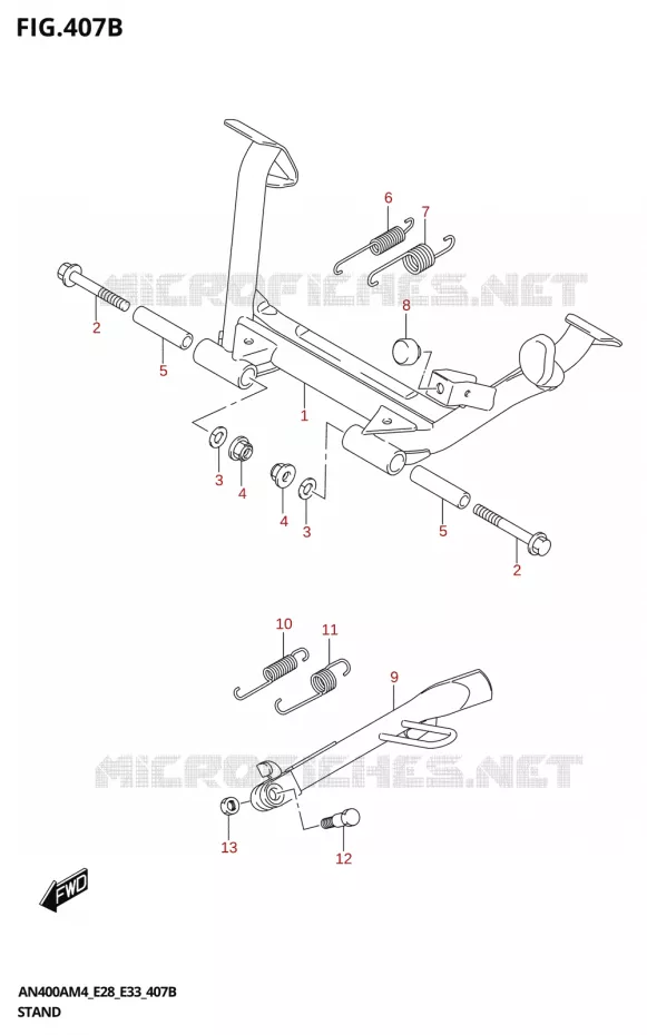 BEQUILLE Suzuki SCOOTER 400 BURGMAN 2024  AN400A 2024 M4 (E28)