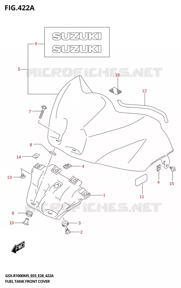 COUVRE RESERVOIR ((GSX-R1000A,GSX-R1000RA):(E03,E28)) Suzuki MOTO 1000 GSX-R 2025  GSX-R1000A 2025 M5 (E28)
