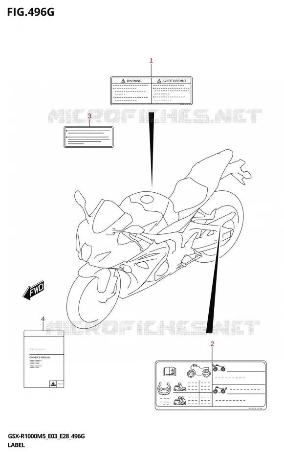 ETIQUETTE (E28) Suzuki MOTO 1000 GSX-R 2025  GSX-R1000A 2025 M5 (E28)