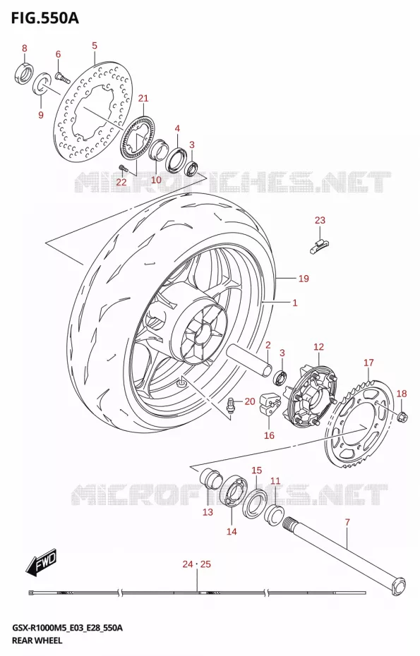 ROUE ARRIERE (GSX-R1000A,GSX-R1000RA) Suzuki MOTO 1000 GSX-R 2025  GSX-R1000A 2025 M5 (E28)