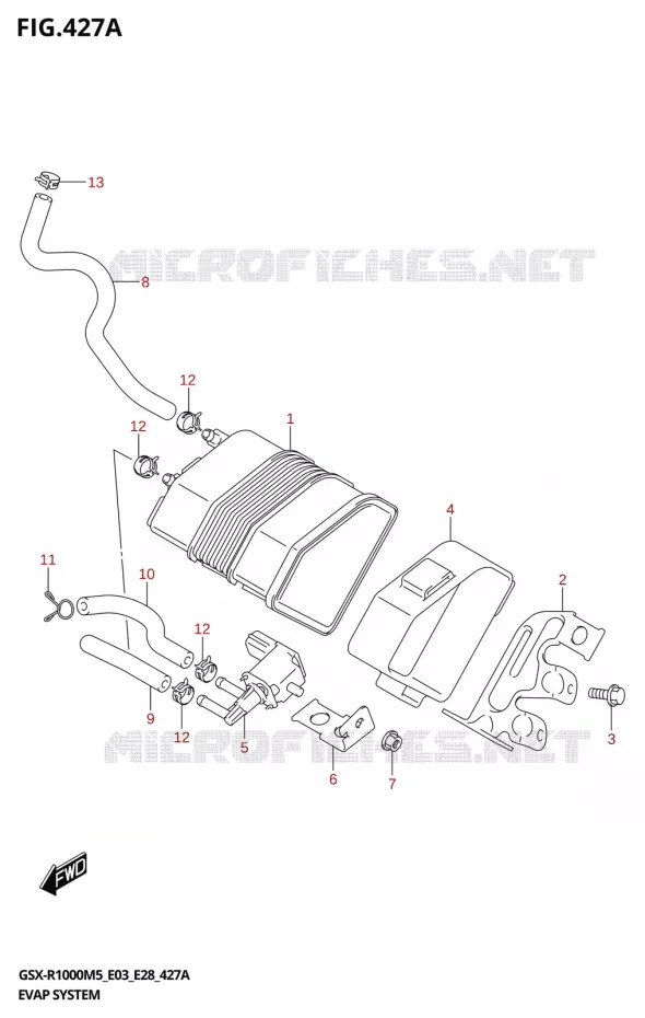 SYSTÈME DE RECYCLAGE VAPEURS CARBURANT Suzuki MOTO 1000 GSX-R 2025  GSX-R1000A 2025 M5 (E28)